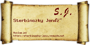 Sterbinszky Jenő névjegykártya