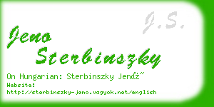 jeno sterbinszky business card